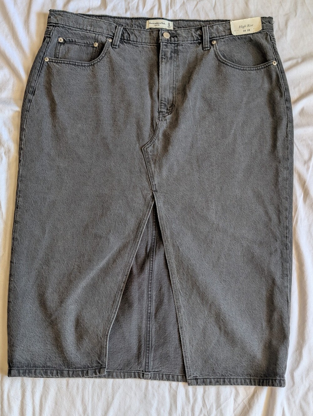 NWT Abercrombie &Fitch High Rise Denim Skirt size 34/18